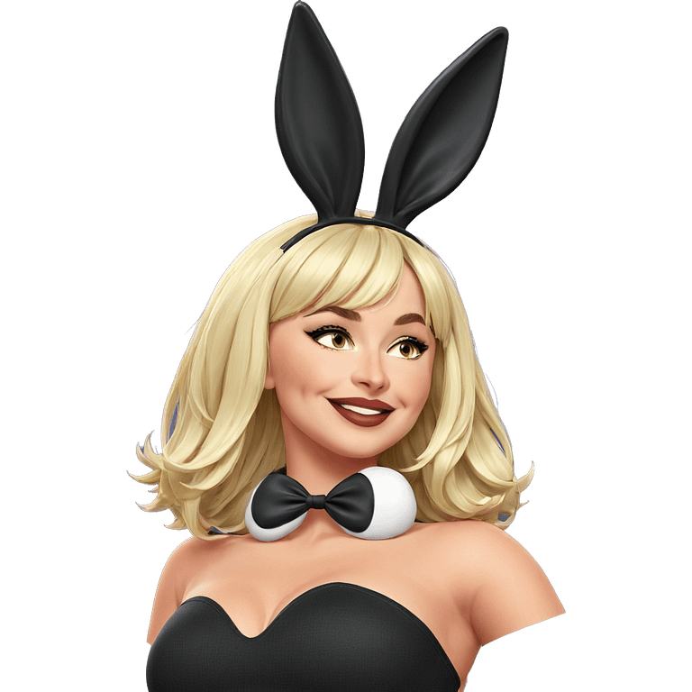 blonde girl with rabbit ears emoji