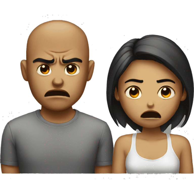 angry couple crying emoji