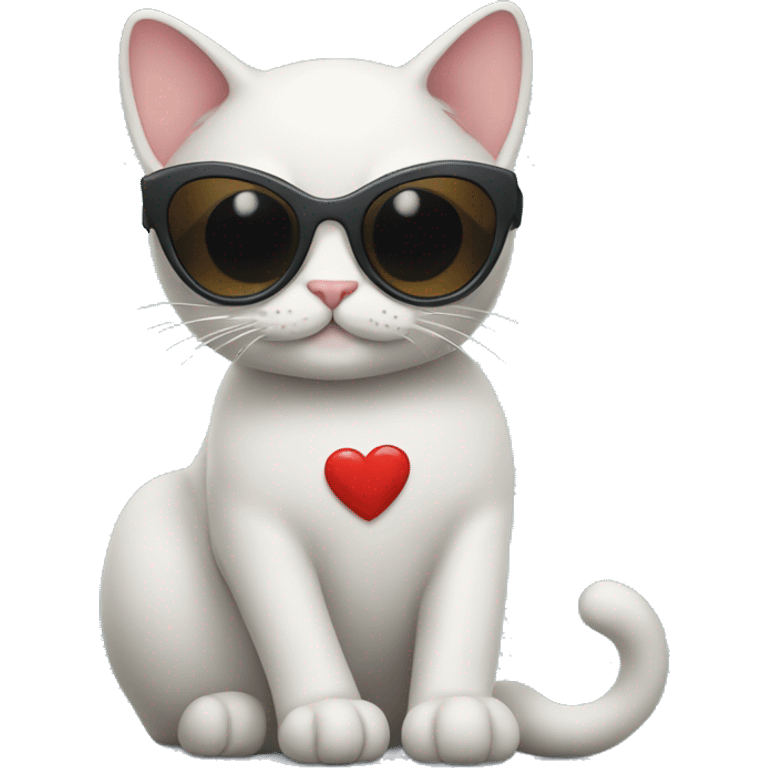 Cat with heart sunglasses emoji