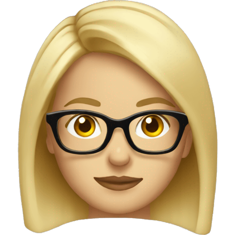 Blonde girl wearing glasses with whiskey   emoji