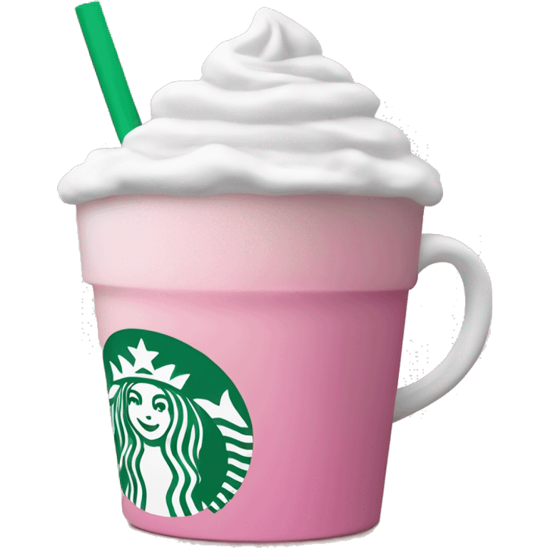 starbucks cup pink drink with cold foam emoji