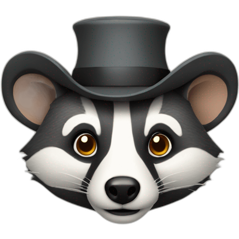 A badger with an elegant hat and a calculator  emoji