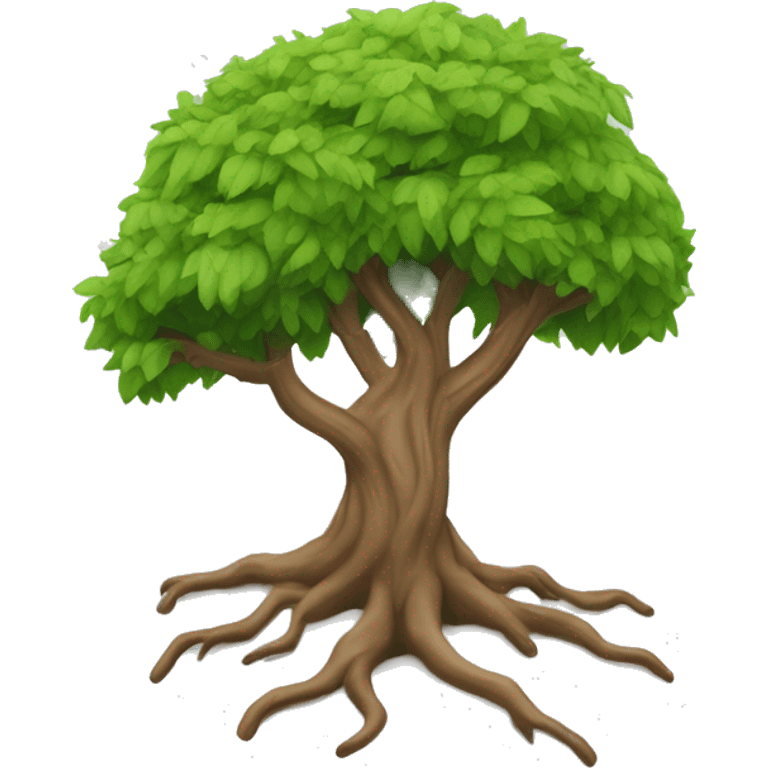  Un árbol de la vida con raíces profundas y ramas extendidas, representando la conexión con la tierra. emoji