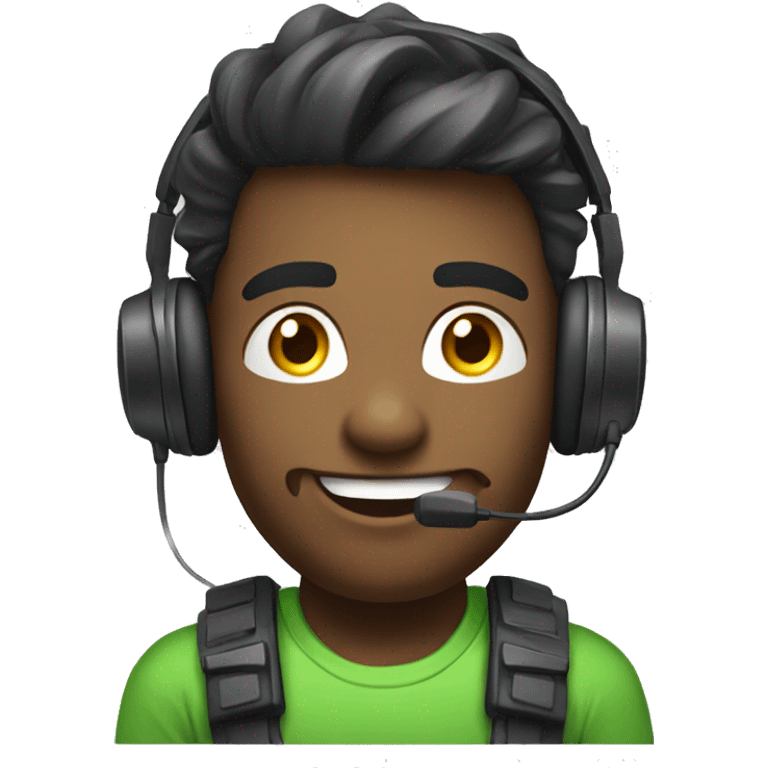 positive gamer in headset emoji