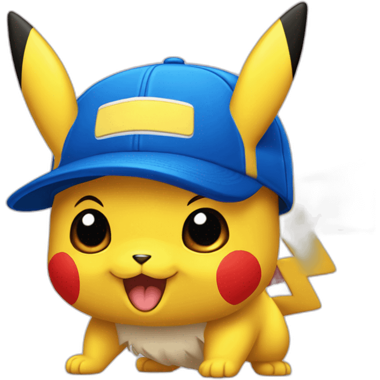 Pikachu avec une casquette de l'équipe de foot  de lion emoji