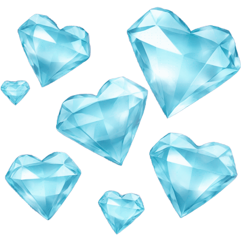 Diamonds shiny with hearts emoji