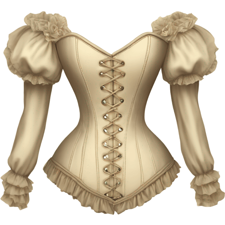 vintage rococo light beige corset with sleeves  emoji