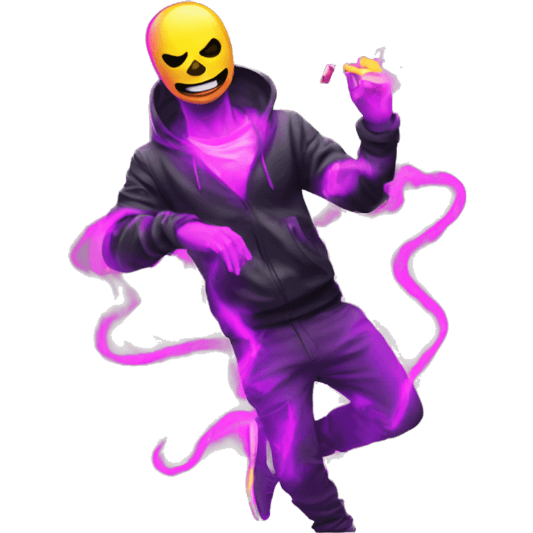 Rave party dancing neon smoking emoji