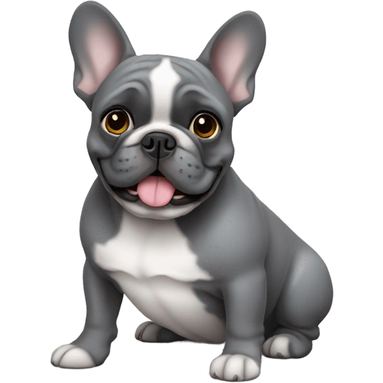 grey french bulldog emoji