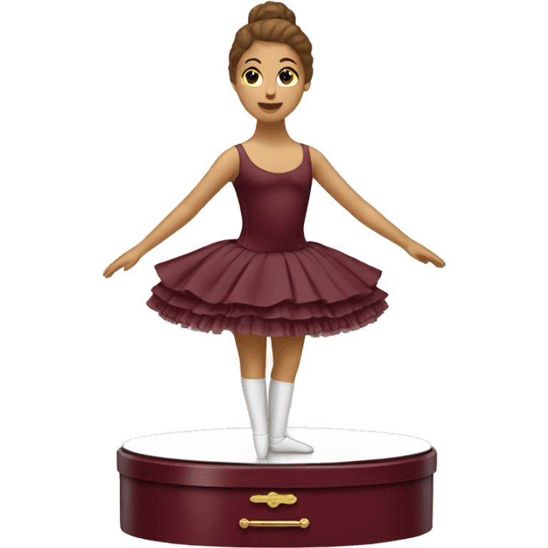 burgundy music box with white ballerina standing back emoji