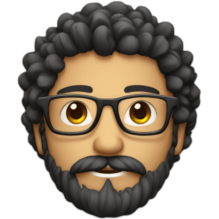 chico con barba con canas gafas pelo peinado a un lado emoji