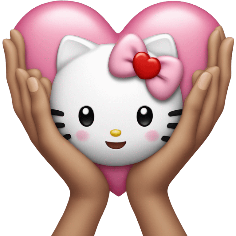 Hello Kitty making a heart with her hands emoji