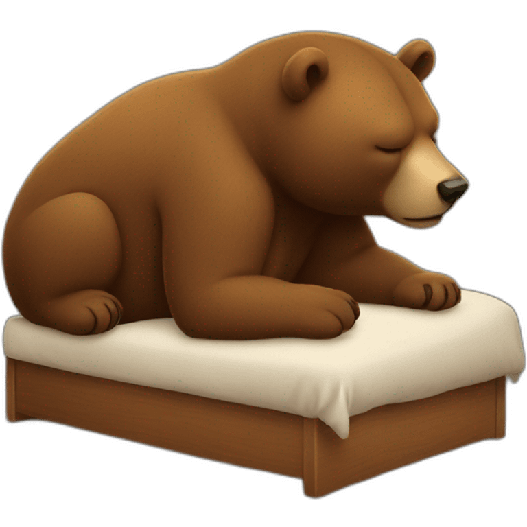 Un ours brun qui dort emoji