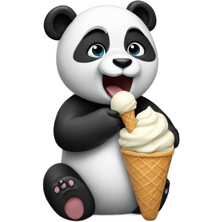 Panda eating ice cream emoji