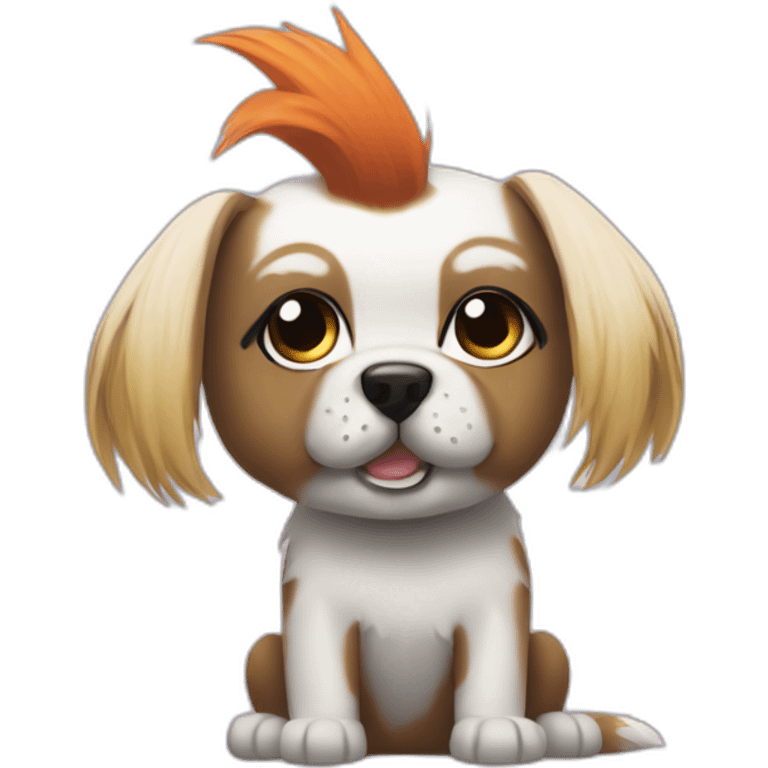 cute misfits hair punk dog emoji