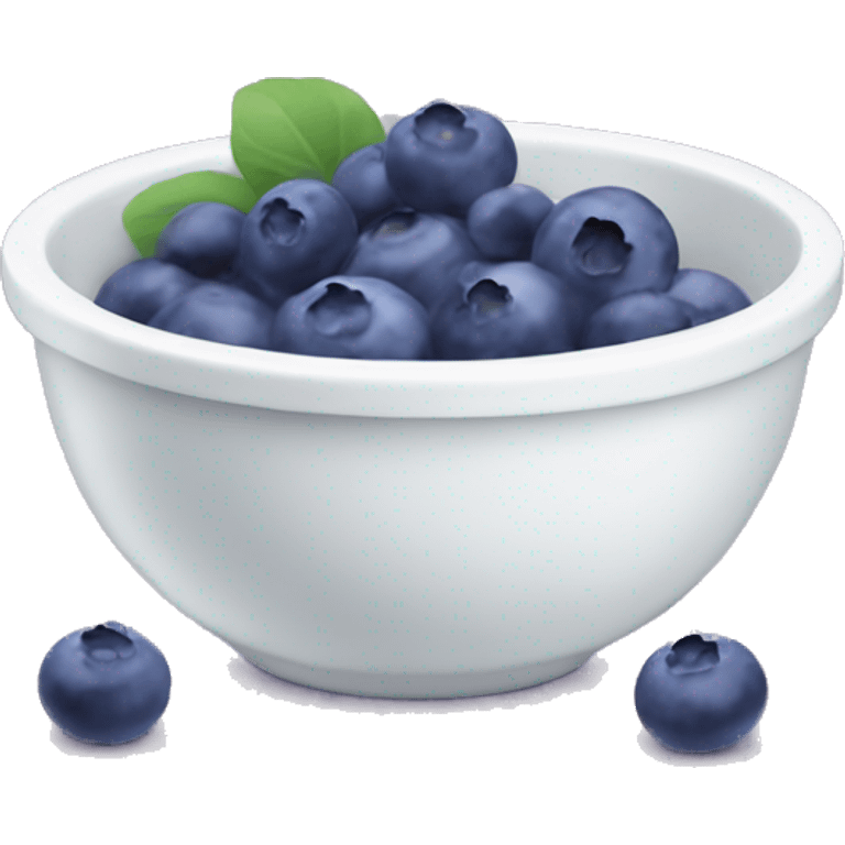 A bowl of yogurt and blueberry inside emoji