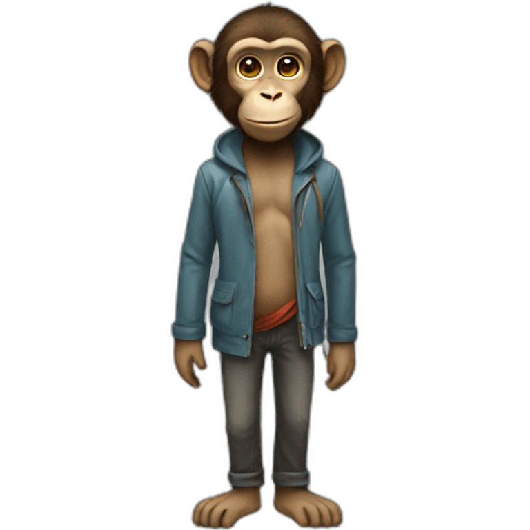 monkey artist full body emoji