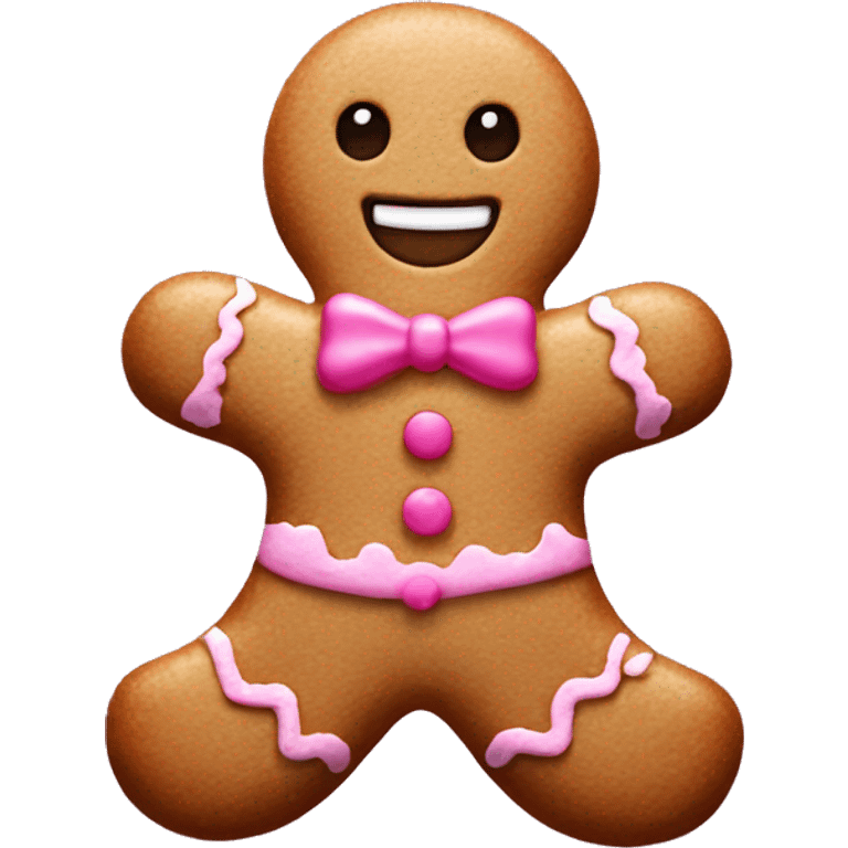 Pink gingerbread man emoji