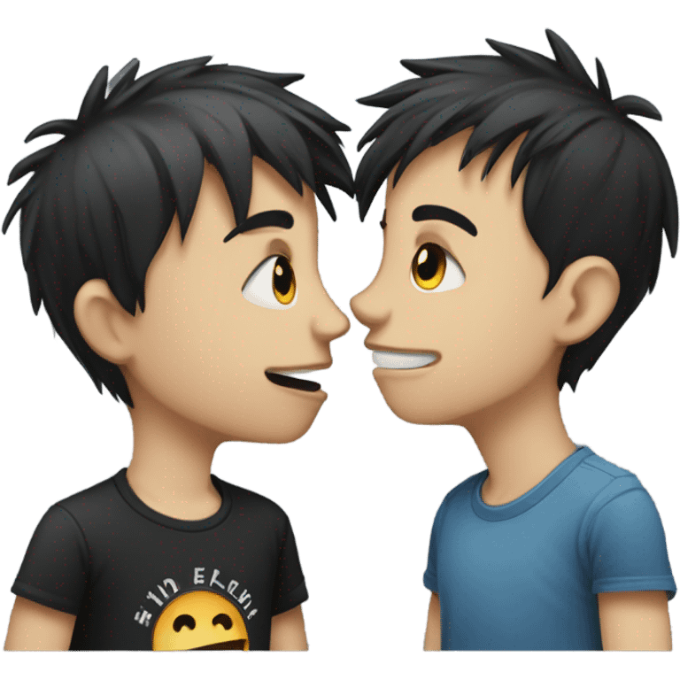 Emo boys kissing emoji