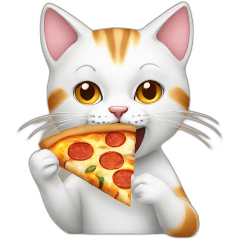 Cat eating pizza emoji