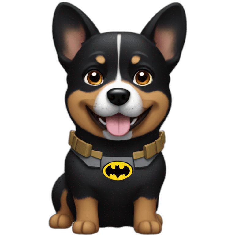 Black corgi batman emoji