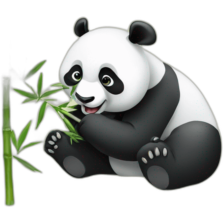 panda eating bamboo emoji