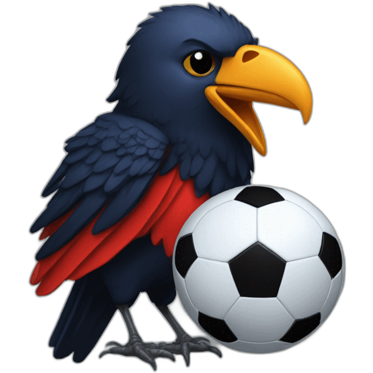 a crow with a san lorenzo soccer shirt emoji