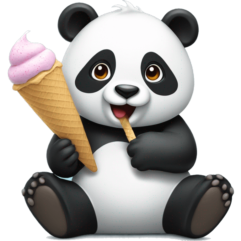 Panda eating ice cream  emoji