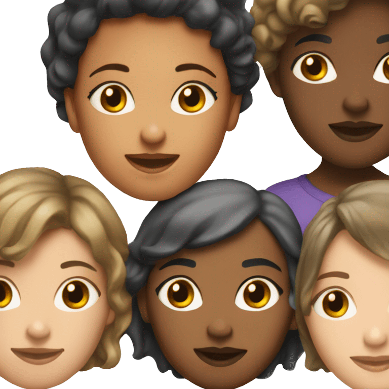 three girlfriends two with short hair and one with long girls emoji