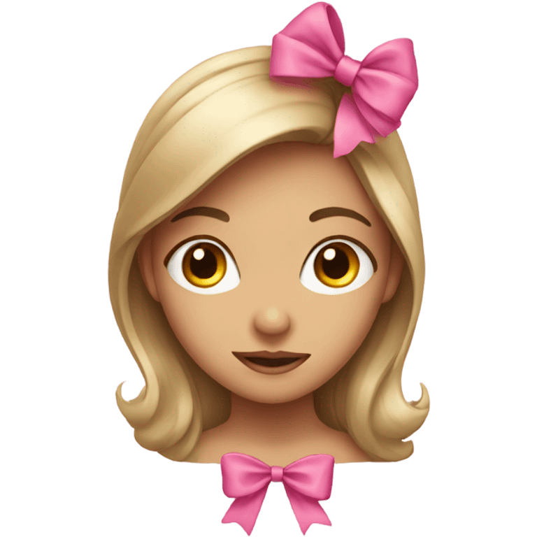 Girl with pink bow emoji