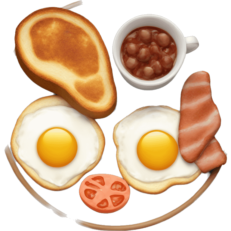 Full English breakfast on a plate  emoji