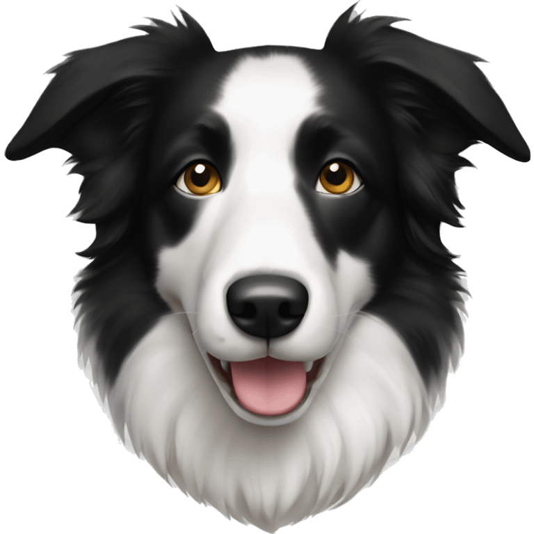 White and black border collie emoji