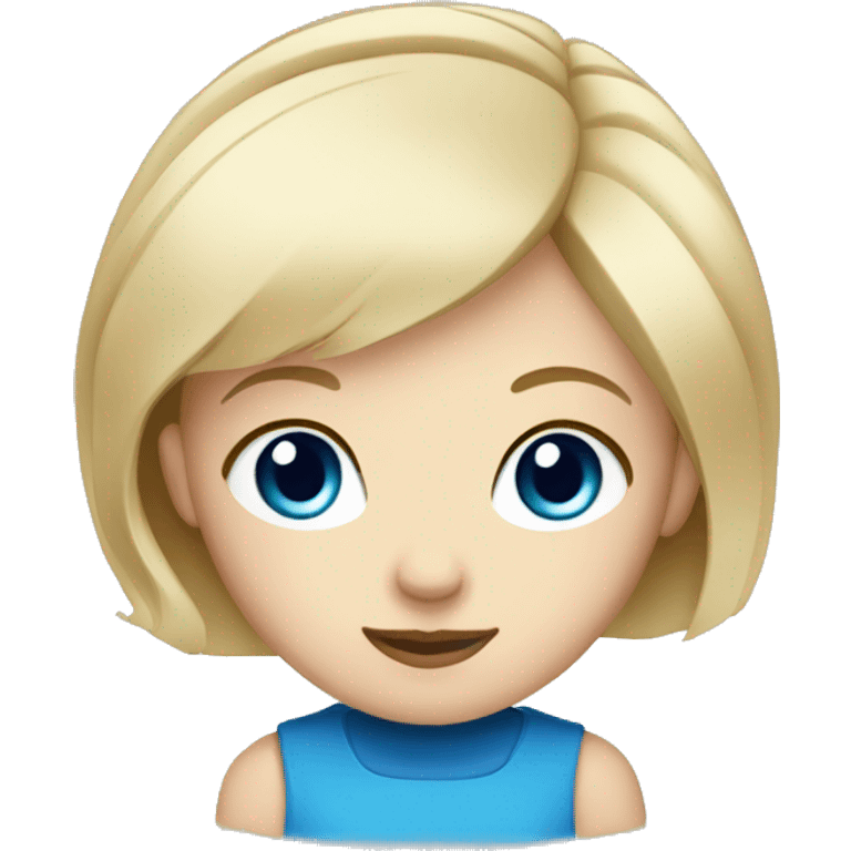 blonde girl with short hair, white skin and blue eyes emoji