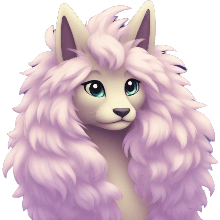 Shiny Fluffy Long Mane Kawaii Ethereal Anthro Sona Nebula-Fakemon emoji