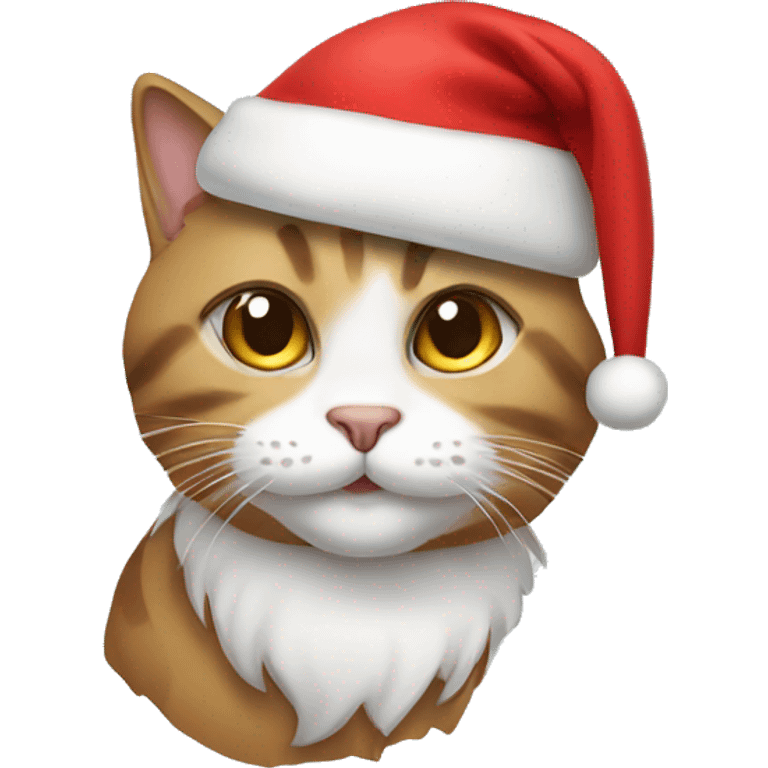 a cat emoji wearing a santa hat emoji