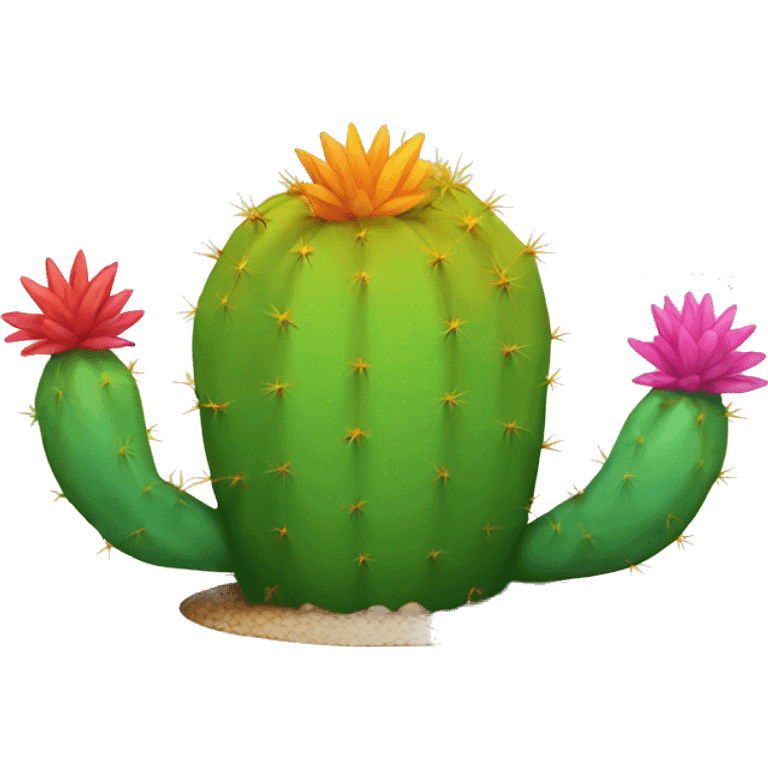 Rainbow colored cactus emoji