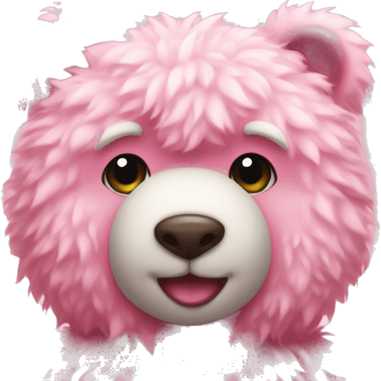 Pink fluffy teddybear cute emoji