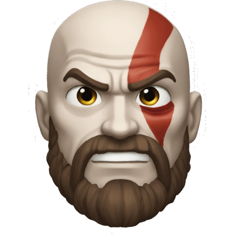 Crea un emoji de Kratos peleando emoji