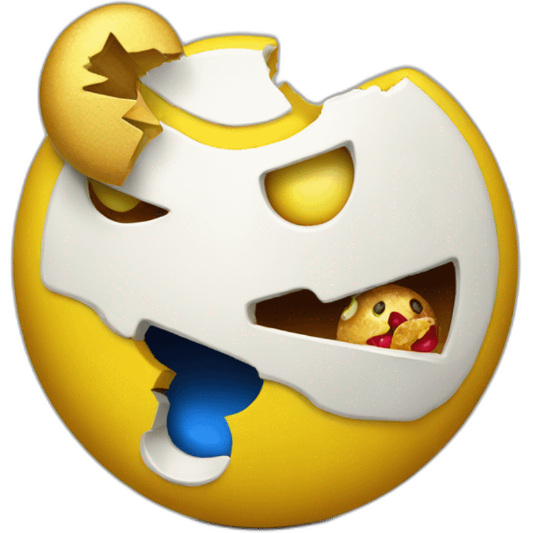 pacman eating an oscar emoji