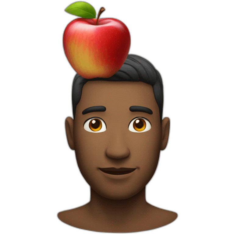 Apple on a man’s head emoji