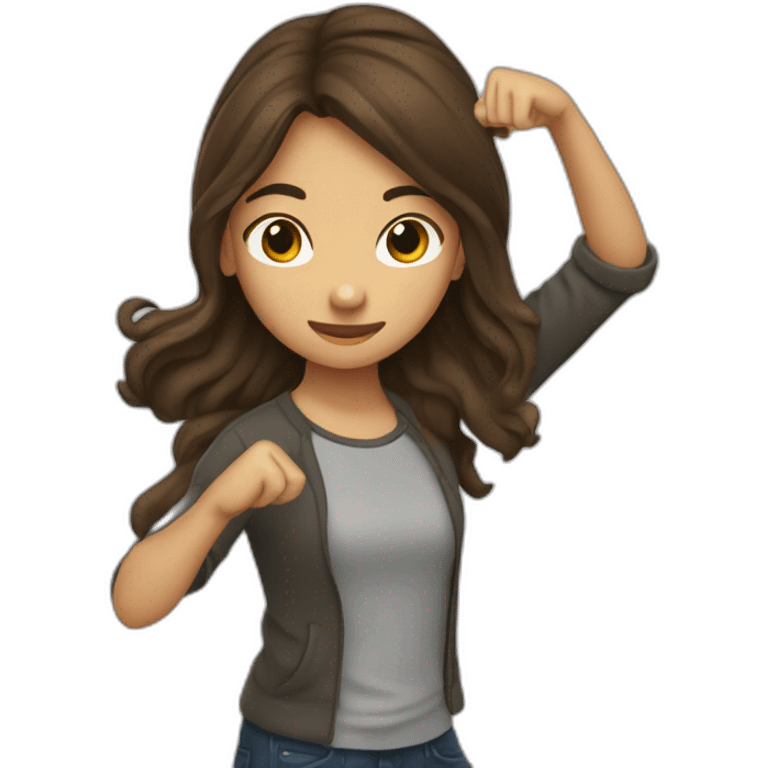 fille-brune-dab emoji