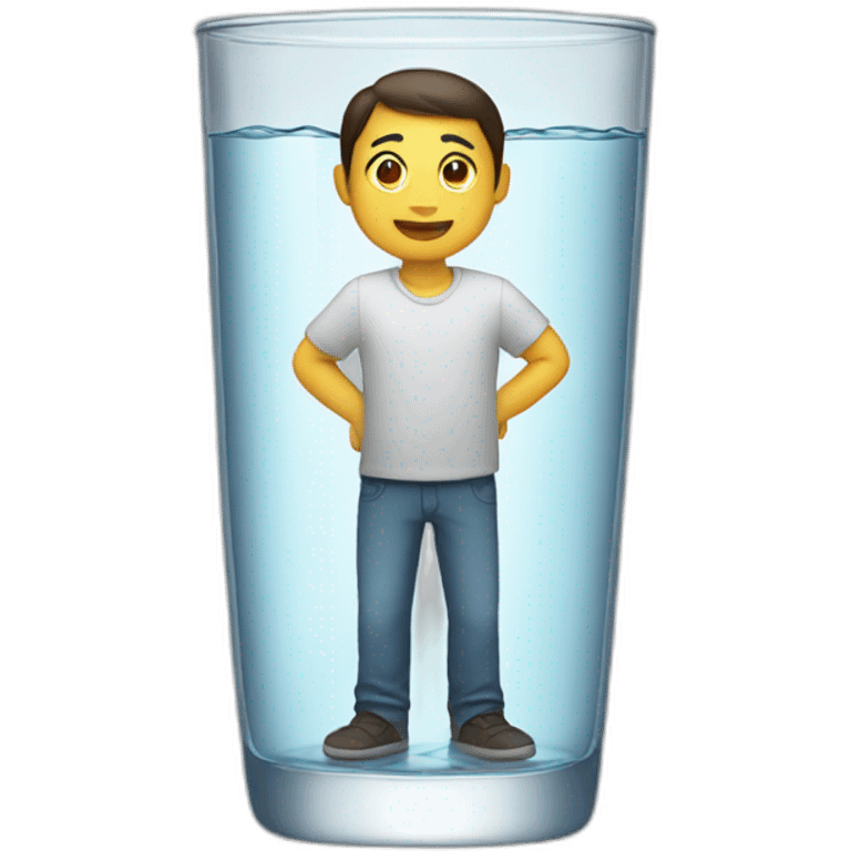 A person standing in a glass of water emoji