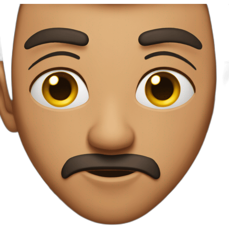 Disgusted indian guy with hazel eyes and buzzcut emoji