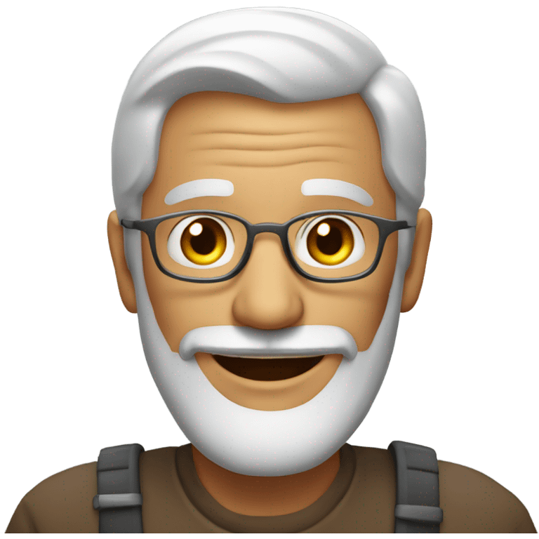 smiling old man indoors grey beard  emoji