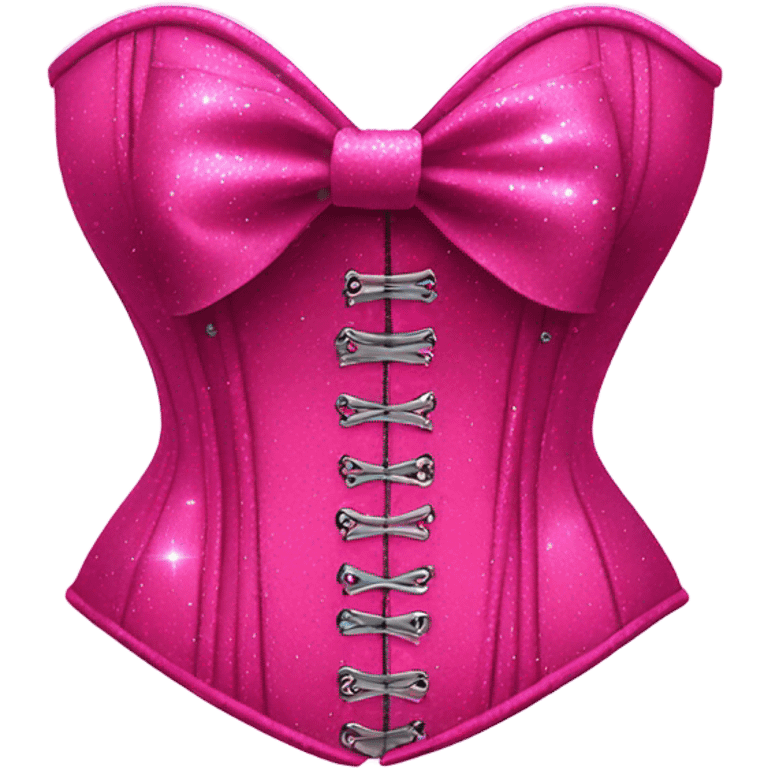 Hot pink corset top with glitter and huge bows  emoji