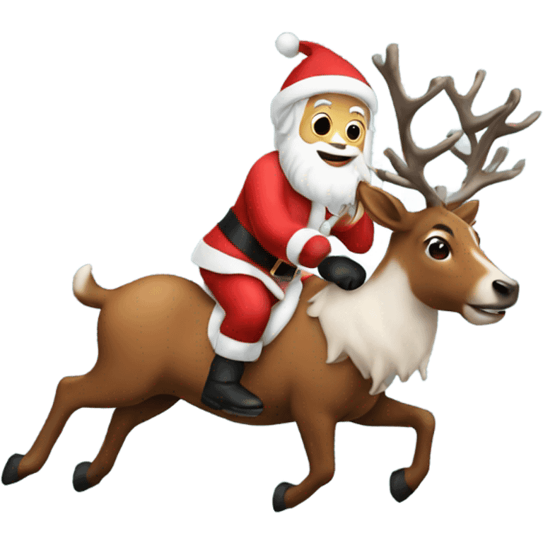 Santa on a raindeer emoji