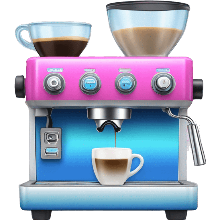 Pink and blue gradient hue espresso machine emoji