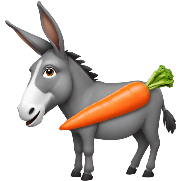 Donkey with a “Diane” sign eating a carrot emoji