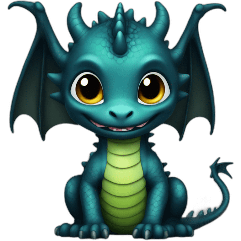 dragon baby black emoji