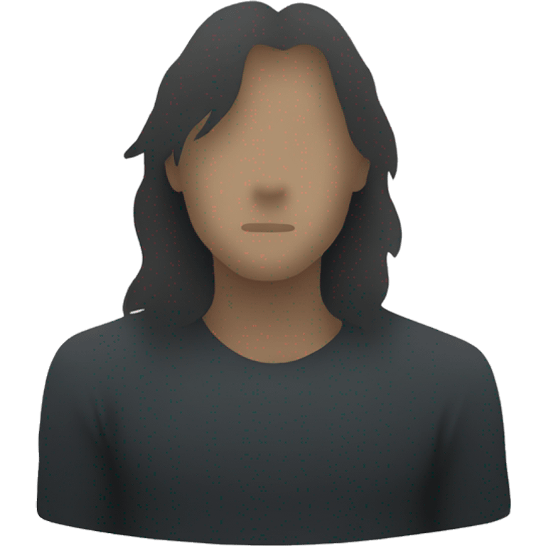 silhouette of a man sitting with long hair looking at us emoji